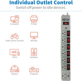 Eco Green Surge Protector Switched 7 Outlet Conserve Energy (TLP76MSG)