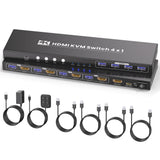 4-PORT KVM SWITCH W/ DUAL VGA - USB 2.0