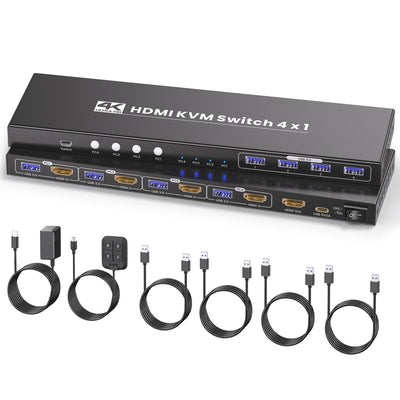 4-PORT KVM SWITCH W/ DUAL VGA - USB 2.0