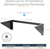 StarTech.com 5U Vertical Wall Mount Rack - 19in Low Profile Open Wall