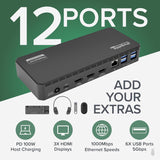3x Monitor Docking Station