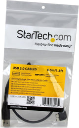 StarTech.com 0.5m 20in Slim Micro USB 3.0 Cable M/M - Right-Angle Micr