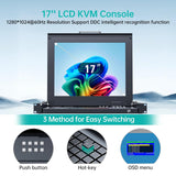 MT-Viki 8 Port Rack KVM Switch VGA w/17'' LCD Monitor, LCD KVM Console