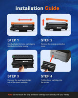 [4 Black] TN830XL Black Toner Cartridge Compatible Replacement for TN8