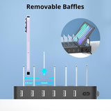 Station de charge USB de bureau 10 appareils Tablettes Ordinateurs portables Liseuses