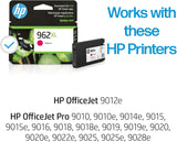 Cartouche d'encre grande capacité HP 962XL cyan authentique, compatible avec les imprimantes HP Office