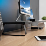 VIVO 140cm Extra Long Monitor Stand, Wood & Steel Desktop Riser, Multi