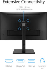 ASUS 27” 4K Business Monitor (VA27UQSB) - UHD (3840 x 2160), IPS, Fram