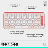 Logitech POP ICON Keys Wireless Bluetooth Keyboard, Comfortable Typing