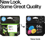 Original HP 64XL Tri-Color High-Yield Ink Cartridge, Works with HP En