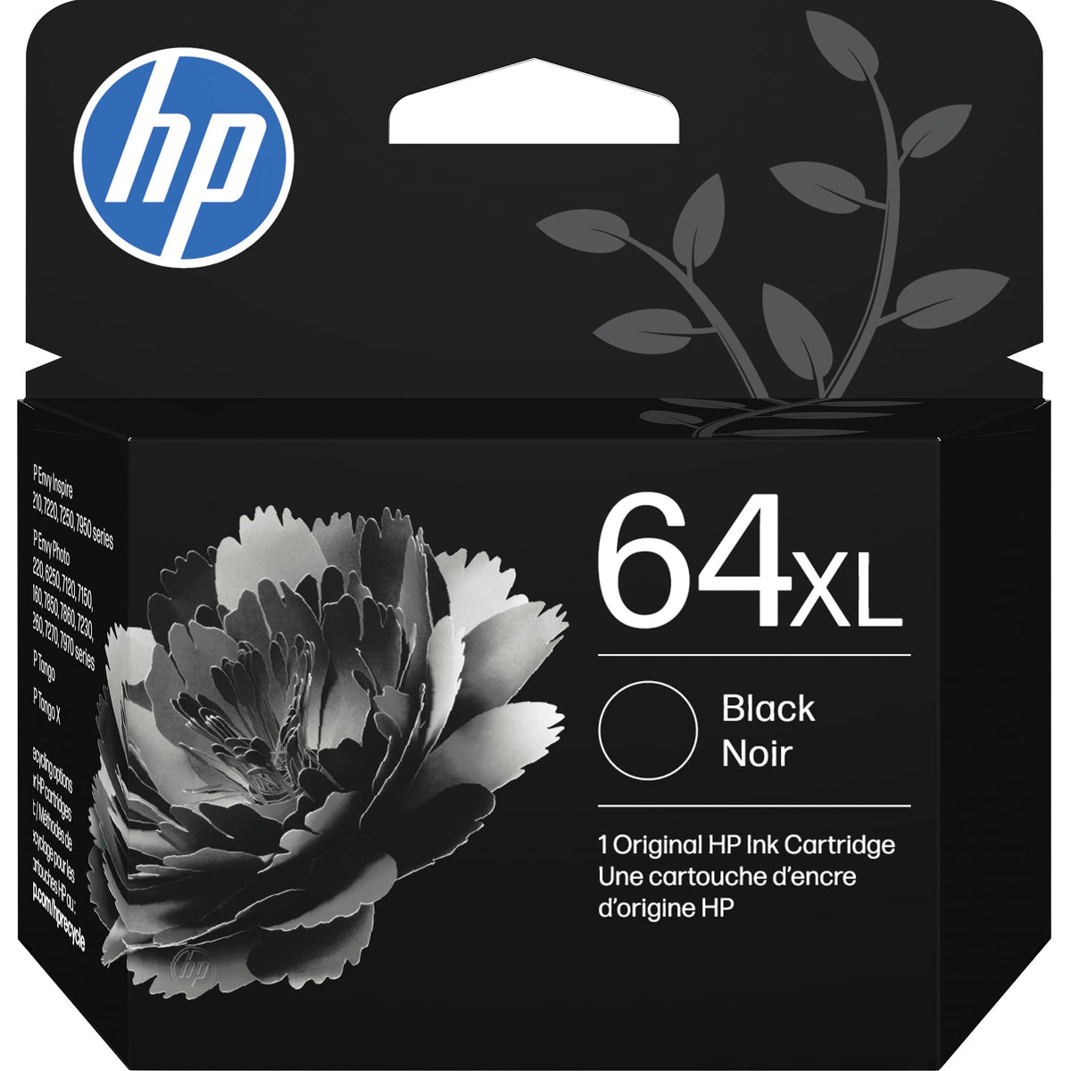 Original HP 64XL Black High-Yield Ink Cartridge, Works with HP Envy P