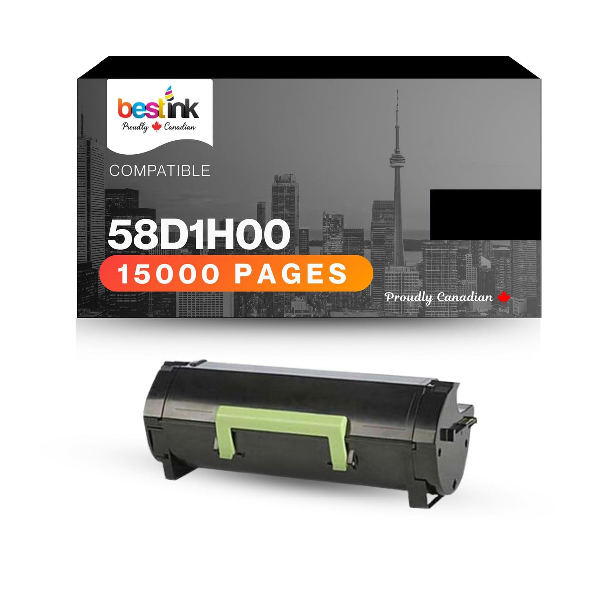 bestink Compatible 58D1H00 Black Toner Cartridge – for Use in Lexmark