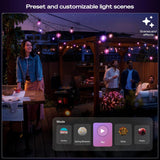 Philips Hue Festavia Globe Outdoor String Lights, White and Color Ambi