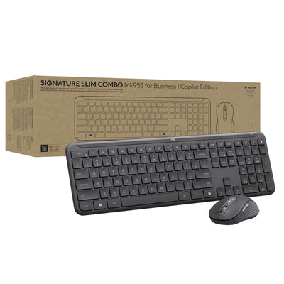 Logitech Signature Slim MK955 Combo for Business | Copilot Edition, Mi