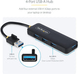 StarTech.com Hub USB-A 4 ports, transfert de données USB 3.0 (5 Gbit/s), alimentation par bus