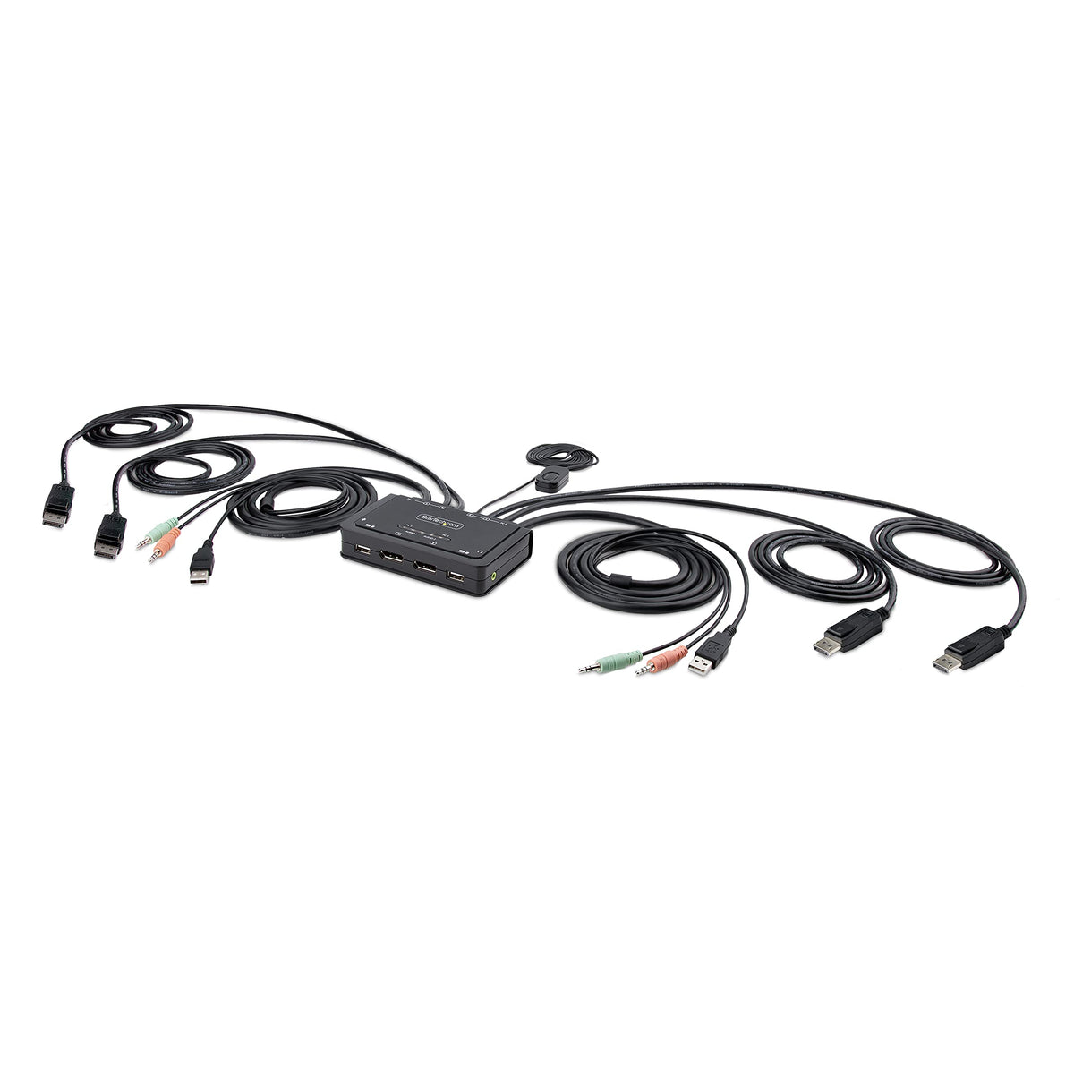 StarTech.com 2-Port Dual-Monitor DisplayPort Cable KVM Switch, 4K 60Hz