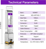 10GBASE-T SFP+ Transceiver, 1.25/2.5/5/10G SFP+ to RJ45, 10Gb Copper S