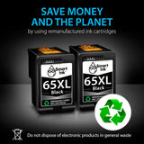 Smart Ink Remanufactured Ink Cartridges Replacement for HP 65 XL HP 65