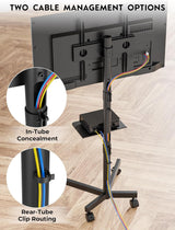 BONTEC Mobile TV Stand, Rolling TV Stand for 23-60 Inch Screens, Adjus