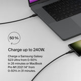 Câble de puissance Belkin BoostCharge USB-C vers USB-C (1 M, 3,3 pi), Recharge rapide
