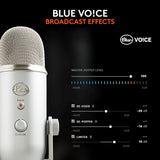 Microphone à condensateur USB Logitech Yeti Argent