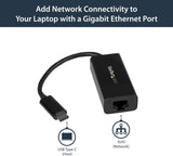 StarTech.com US1GC30B USB-C to Gigabit Ethernet Adapter – Black – Thun