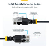 StarTech 14ft Black Ultra Slim CAT6a Ethernet Cable, Snagless, UTP, Pu