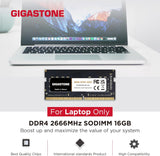 【DDR4 RAM Laptop Only】 GIGASTONE 32GB Kit (2x16GB) DDR4 2666MHz (2400M