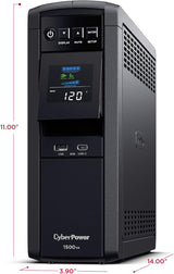CyberPower CP1500PFCLCD PFC Sinewave UPS System, 1500VA/1000W, 12 Outl