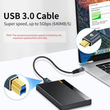 USB B to USB C Printer Cable 3M, USB B 3.0 Type C to Type B for Dockin