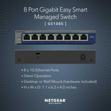 NETGEAR 8-Port Gigabit Ethernet Plus Switch (GS108E) - Managed, Deskto