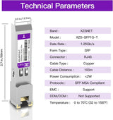 1000BASE-T SFP Transceiver, SFP to RJ45, 1.25G Copper SFP to Ethernet