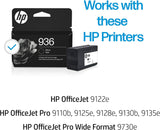 Cartouche d'encre noire originale HP 936 grand format noir
