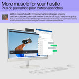 HP 23.8 inch All-in-One Desktop PC, FHD Display, AMD Ryzen 3 7320U, 8