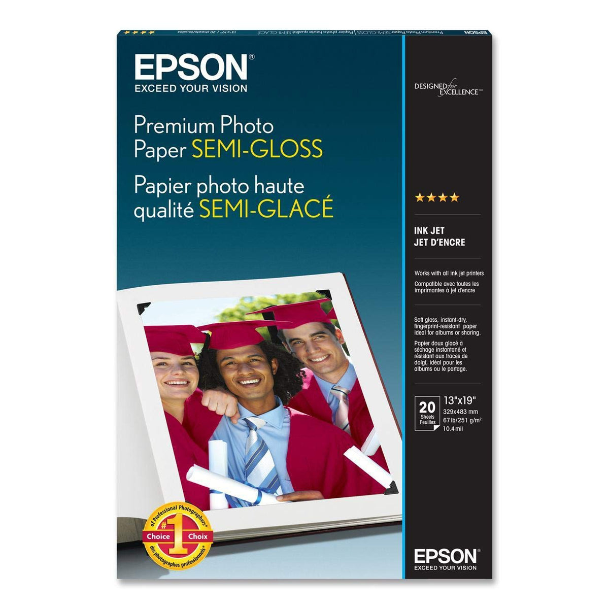 Epson S041327 20sht 13x19 Prem Semigloss Photo Super-B F/ 1270 1280 20