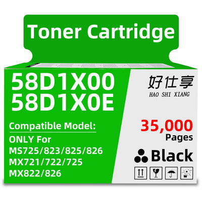 58D1X00 58D1X0E Toner Cartridge Black Replacement for Lexmark 58D1X00