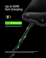 Câble Belkin BoostCharge tressé USB-C vers USB-C (2M/6,6pi) pour iPhone