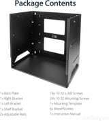 StarTech.com 2-Post 8U Open Frame Wall Mount Network Rack with Built-i