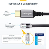 Adaptateur USB-C vers RJ9 StarTech.com pour combiné téléphonique de bureau ou casque filaire/Wi