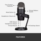 Logitech Yeti Nano Black Multi-Pattern Microphone