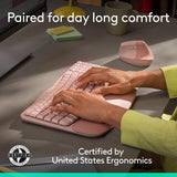 Logitech Wave Keys & Lift Combo - Ergonomic Wireless Keyboard, Rose