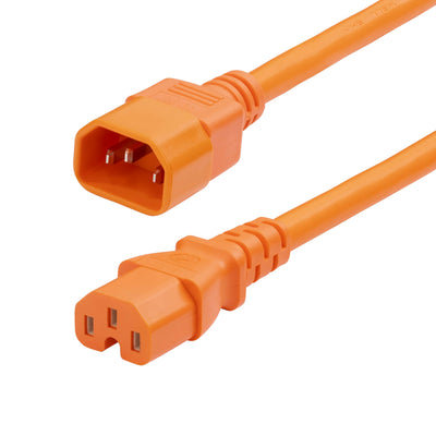 StarTech Cordon d'alimentation PDU robuste 1,8 m (6 pi), C14 vers C15, 15 A 250 V, 14 AWG, Orange - Homologué UL