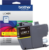 Brother Genuine LC401Y Standard-Yield Yellow Ink Cartridge Yellow Pack