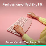 Logitech Wave Keys & Lift Combo - Ergonomic Wireless Keyboard, Rose