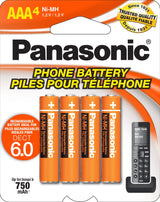 Panasonic Genuine HHR-4DPA/4B AAA NiMH Rechargeable Batteries for DECT