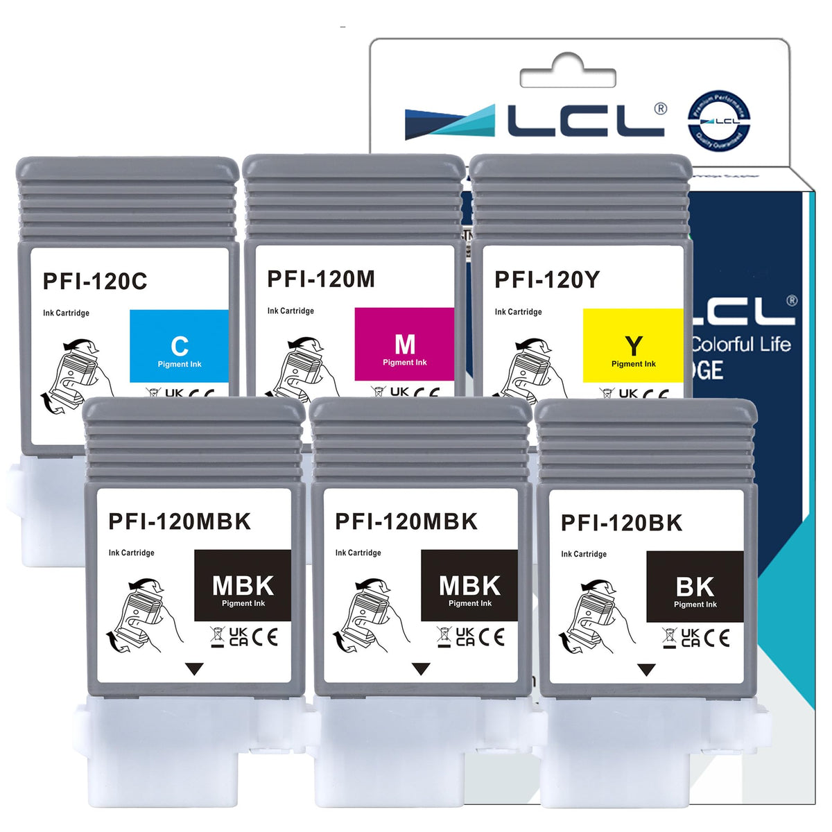 LCL PFI-120 PFI120 130-ml Ink Cartridge Replacement for Canon PFI-120M