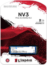 Disque SSD NVMe Kingston NV3 2 To M.2 2280, PCIe 4.0 Gen 4x4, Jusqu'à 6000 Mo/s