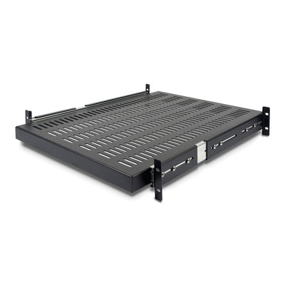 Startech 2U 22in Fixed Vented Rack Mount Shelf - Black