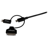 StarTech.com 1m 3 ft Black Apple 8-pin Lightning or 30-pin Dock Connec