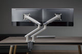 Amer Mounts - Dual Monitor Clamp Grommet Mount with Articulating Arms